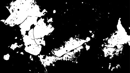 Grunge Ink Splatter Texture, Abstract Black and White Distressed Brush Stroke Background