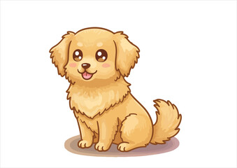 cute dog pet golden retriever cartoon vector illustration isolated on background, animal, vector, cute, illustration, dog, isolated, design, pet, cartoon, art, golden retriever, breed, retriever, icon