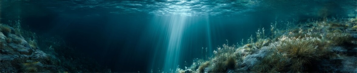 Obraz premium Underwater 360 degree hdr scene ocean depths high-quality environment