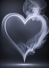 heart shaped smoke on black