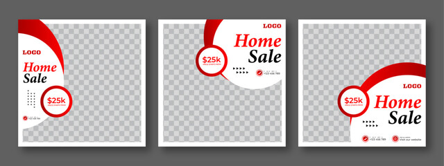 Social media post for home sale. Minimalistic editable home sale advertising real estate poster. real estate for sale poster elegant sale and discount promotional advertising banner.