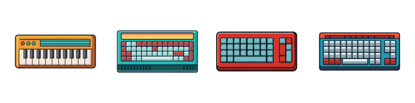 Computer Keyboard Flat Illustration Minimalist Typing Tool Vector Design