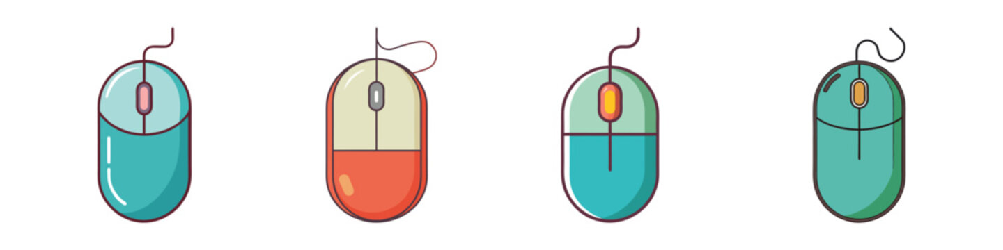 Computer Mouse Flat Illustration  Minimalist Tech Accessory Vector Design