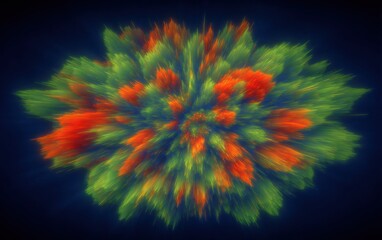 Vibrant explosion of color, abstract sphere