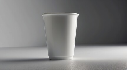 Clean White Disposable Cup on a Minimalist Background