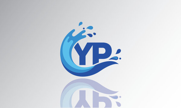 YP Wave Monogram Logo &ndash; Creative Splash Letter mark with Water Flow & Motion Effect for Fresh, Dynamic Branding & Aqua-Themed Identity Design

