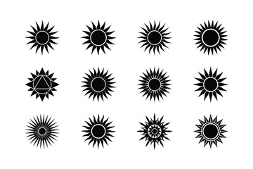 Sun Silhouette Icon Set