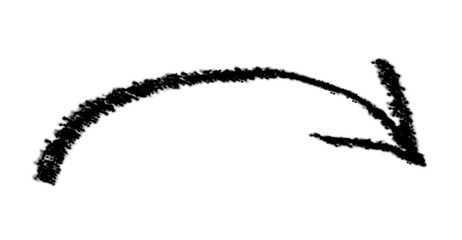 Doodle arrow vector icon. Design arrow grunge  emphasis line, curve wave.