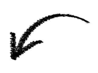 Doodle arrow vector icon. Design arrow grunge  emphasis line, curve wave.