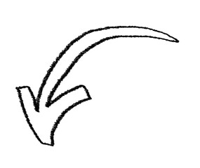 Doodle arrow vector icon. Design arrow grunge  emphasis line, curve wave.