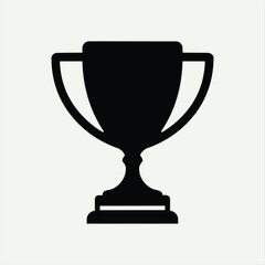 Trophy Cup Silhouette Vector – Bold Black Award Icon for Victory and Achievement