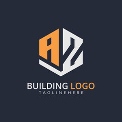Obraz premium Modern Building Letter Logo Design – Real Estate Monogram Branding 