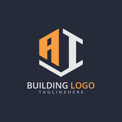 Modern Building Letter Logo Design – Real Estate Monogram Branding
