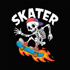 design of skull riding skateboard