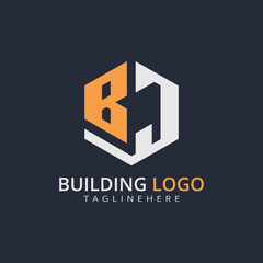 Fototapeta premium Modern Building Letter Logo Design – Real Estate Monogram Branding 
