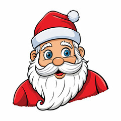 Cartoon illustration of santa claus with a red hat and beard