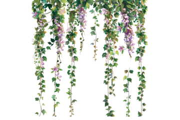 abstract green background with flowers