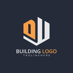 Modern Building Letter Logo Design – Real Estate Monogram Branding
