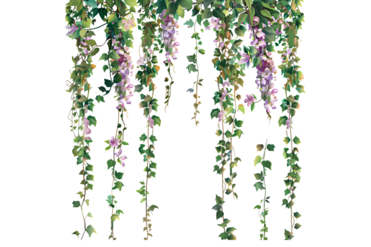 abstract green background with flowers