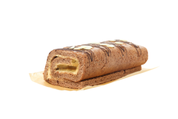 Cake roll isolated on white background, PNG