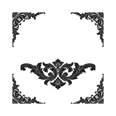 vector illustration of an abstract floral frame