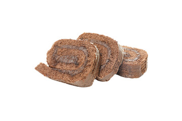 Cake roll isolated on white background, PNG