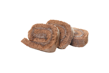 Cake roll isolated on white background, PNG