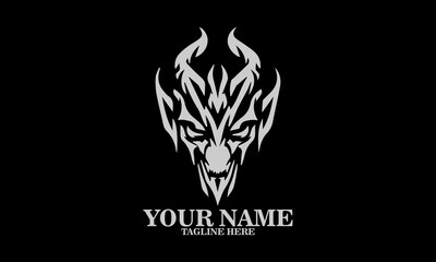 Illustration pandemonium devil vector design, pandemonium day icon and pandemonium day logo vector design. Devil black icon and devil vector illustration with black background