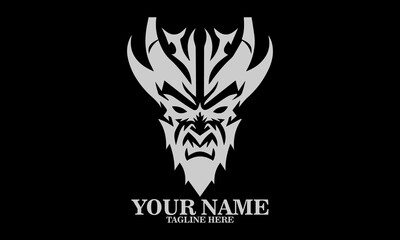 Illustration pandemonium devil vector design, pandemonium day icon and pandemonium day logo vector design. Devil black icon and devil vector illustration with black background