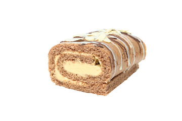 Cake roll isolated on white background, PNG