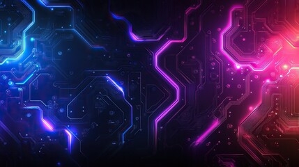 Obraz premium Glowing Circuit Board Texture, Abstract Tech Background