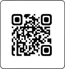 Isolated QR Code Icon for Product Tag and Label

