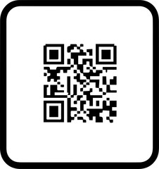 Editable Black and White QR Code Isolated on White Background

