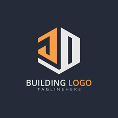 Modern Building Letter Logo Design – Real Estate Monogram Branding
