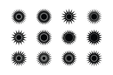 Sun Silhouette Icon Set