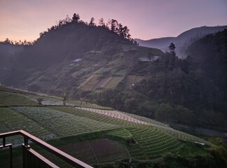 Landscape view from clouds and scenery, selective focus