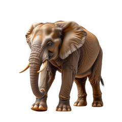 Fototapeta premium A majestic African elephant captured mid-stride against a isolated background