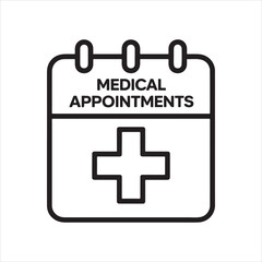 Obraz premium Medical Appointment Calendar Icon – Healthcare Schedule Symbol Illustration