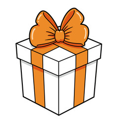Simple Line Drawing:  A Beautifully Wrapped Gift Box with a Large Bow, Perfect for Holiday or Birthday Designs.