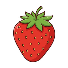 Vibrant Cartoon Strawberry Illustration:  Perfect for Food Blogs, Packaging, and Children's Products.