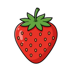 Vibrant Cartoon Strawberry Illustration:  Perfect for Food Blogs, Packaging, and Children's Products.