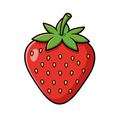 Vibrant Cartoon Strawberry Illustration:  Perfect for Food Blogs, Packaging, and Children's Products.
