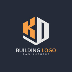 Fototapeta premium Modern Building Letter Logo Design – Real Estate Monogram Branding 