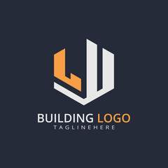 Modern Building Letter Logo Design – Real Estate Monogram Branding
