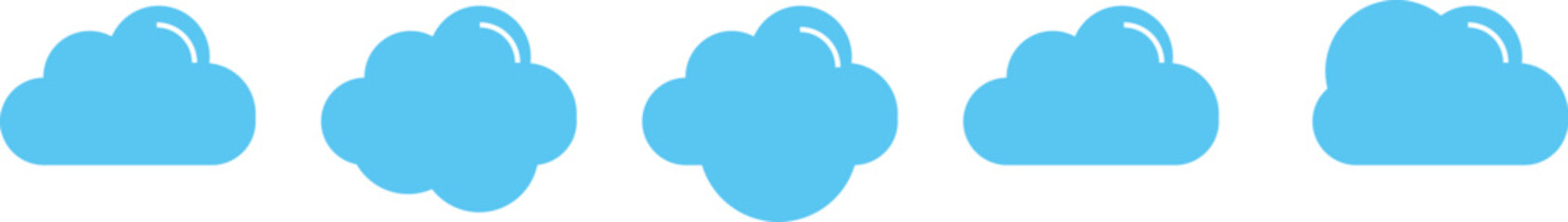 Blue water drops vector illustration with cloud and speech bubble concept on white background