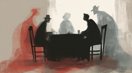 a gathering of mysterious figures.