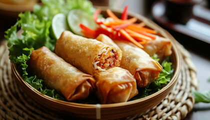Vietnamese fried stuffed spring roll