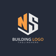 Fototapeta premium Modern Building Letter Logo Design – Real Estate Monogram Branding 