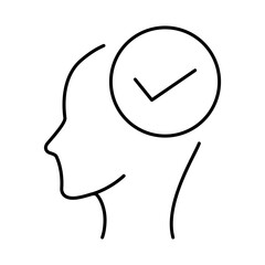 Thinking Brain Icon. Ideas, Intelligence, Ai, Knowledge, Learning, Neuron, Creativity, Inspiration, Brainstorm, Mindset Icons Editable Stroke Vector Illustration