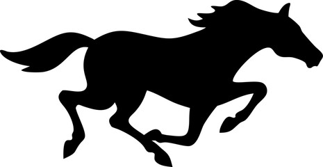 drawing the silhouette of running horse.eps